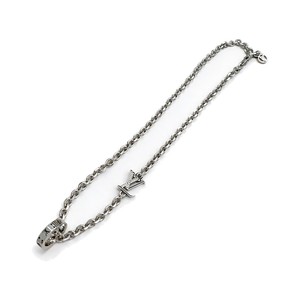 Louis Vuitton Monogram World Tour Necklace Silver-tone Metal Chain Necklace Chain Adjustable Chain