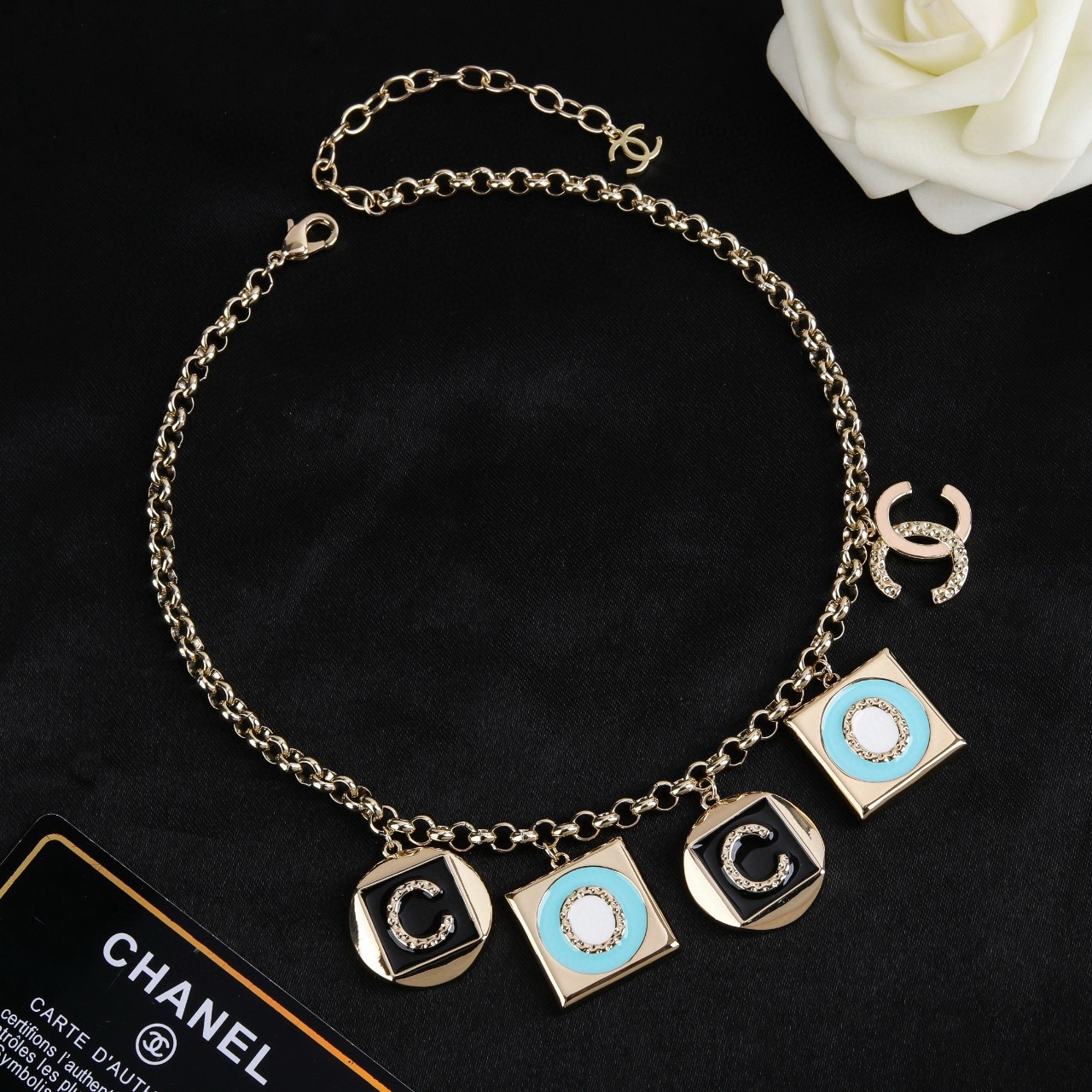 Chanel Necklace Brass Pendant