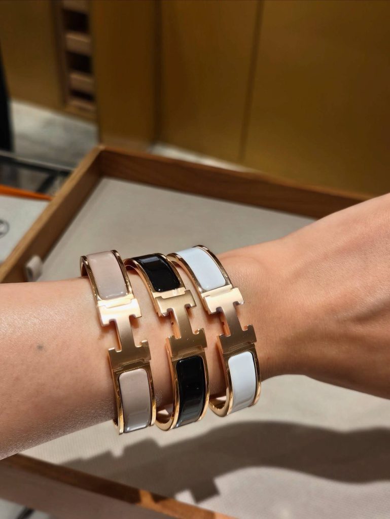 Hermès Clic H Bangle Enamel Bracelet
