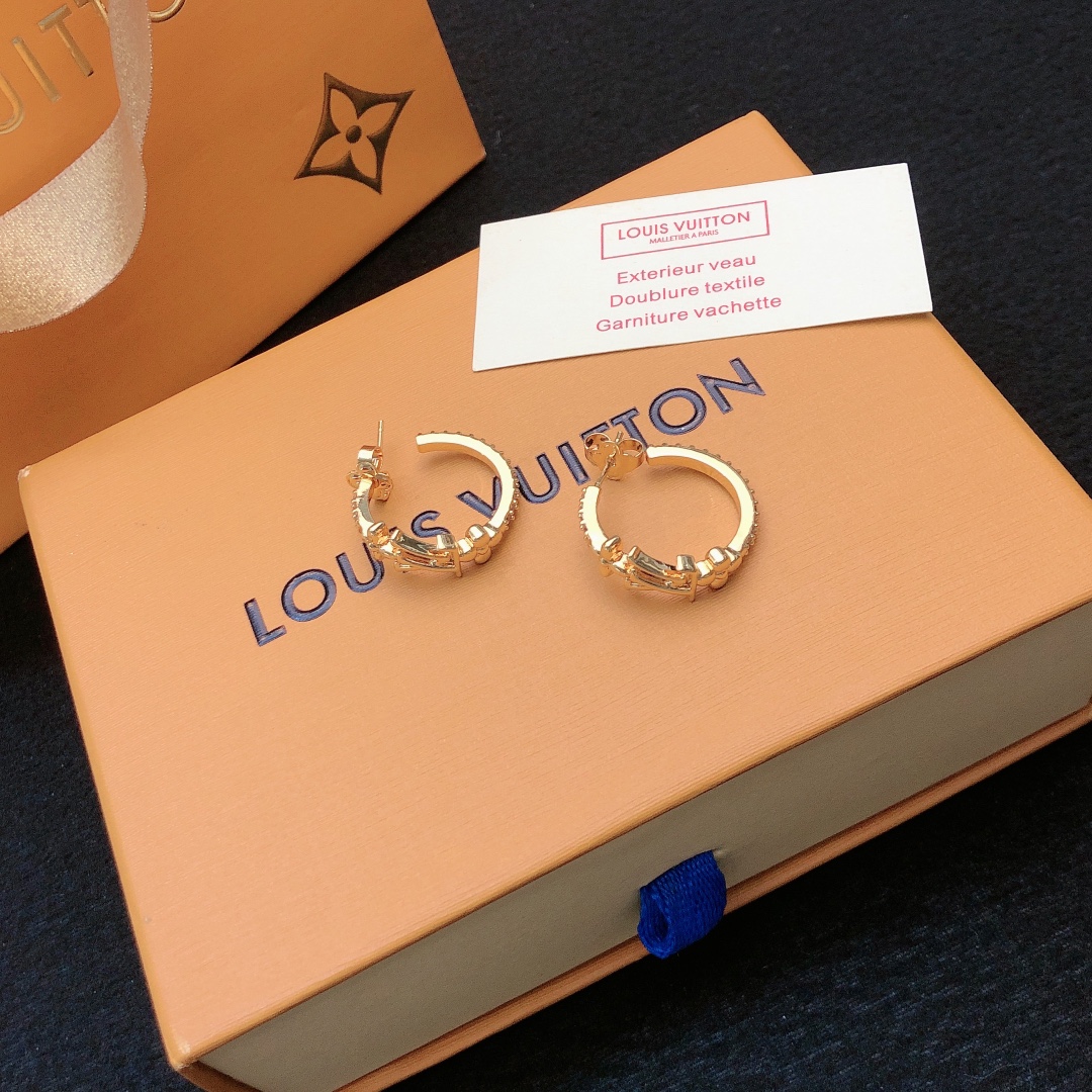 Louis Vuitton Earrings Brass