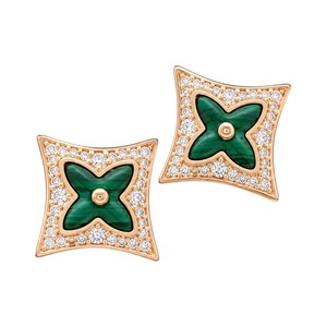 Louis Vuitton Monogram World Tour Earrings Gold-tone metal, Green Enamel, Crystals Stud Earrings
