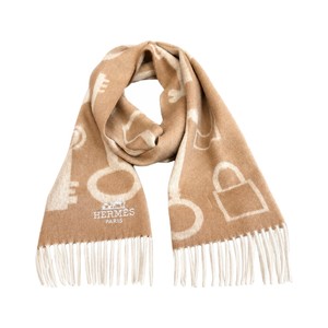 Hermès Scarf Cashmere Rectangular Fringed Edge