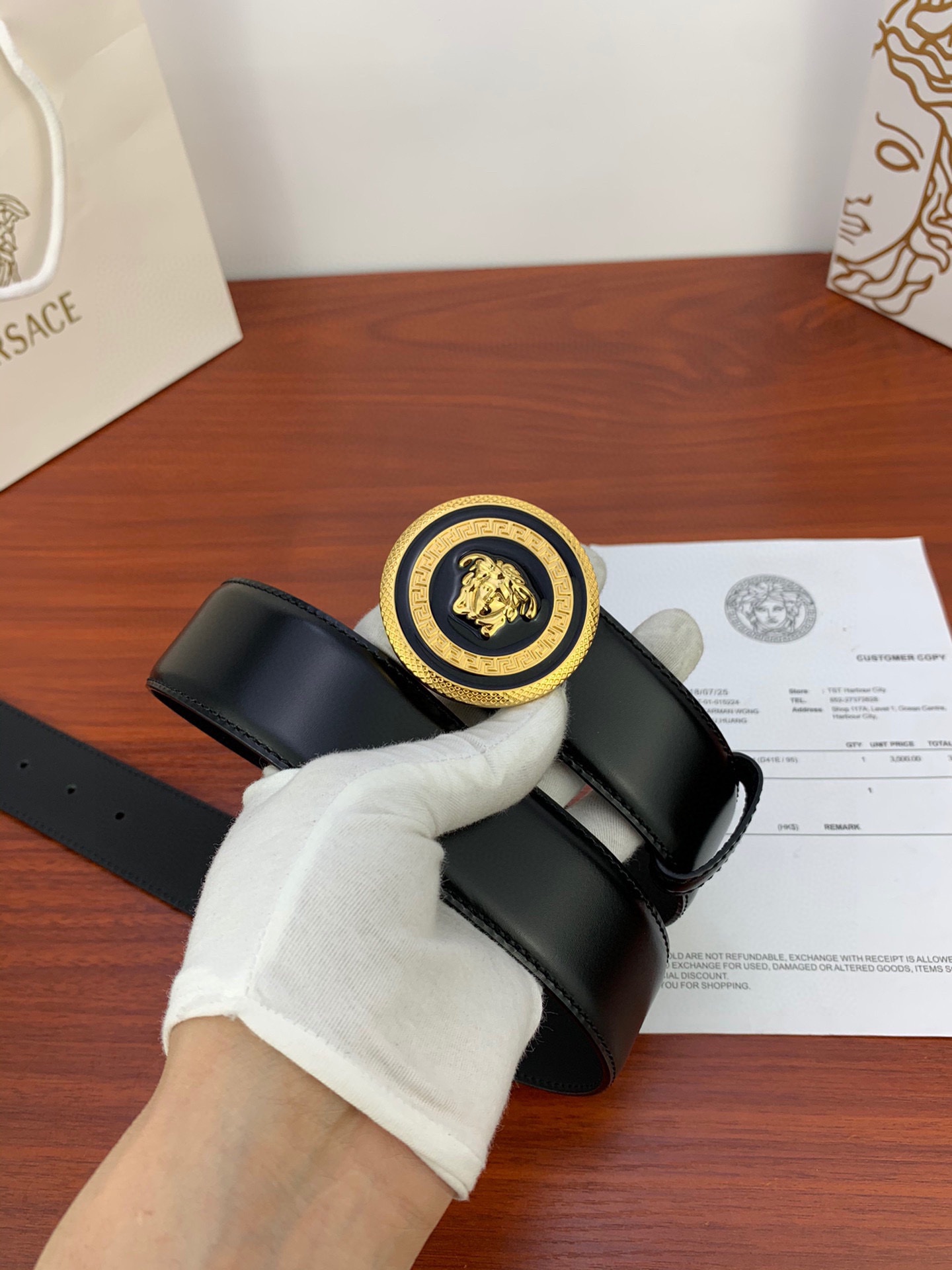 Versace Belt Leather, Metal Medusa Buckle Belt Strap