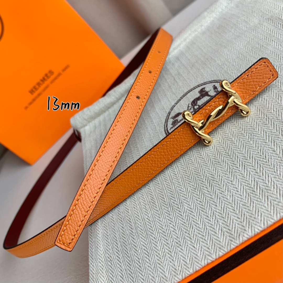 Hermès Belt Epsom leather 13mm reversible belt with gold-tone horsebit buckle Reversible strap