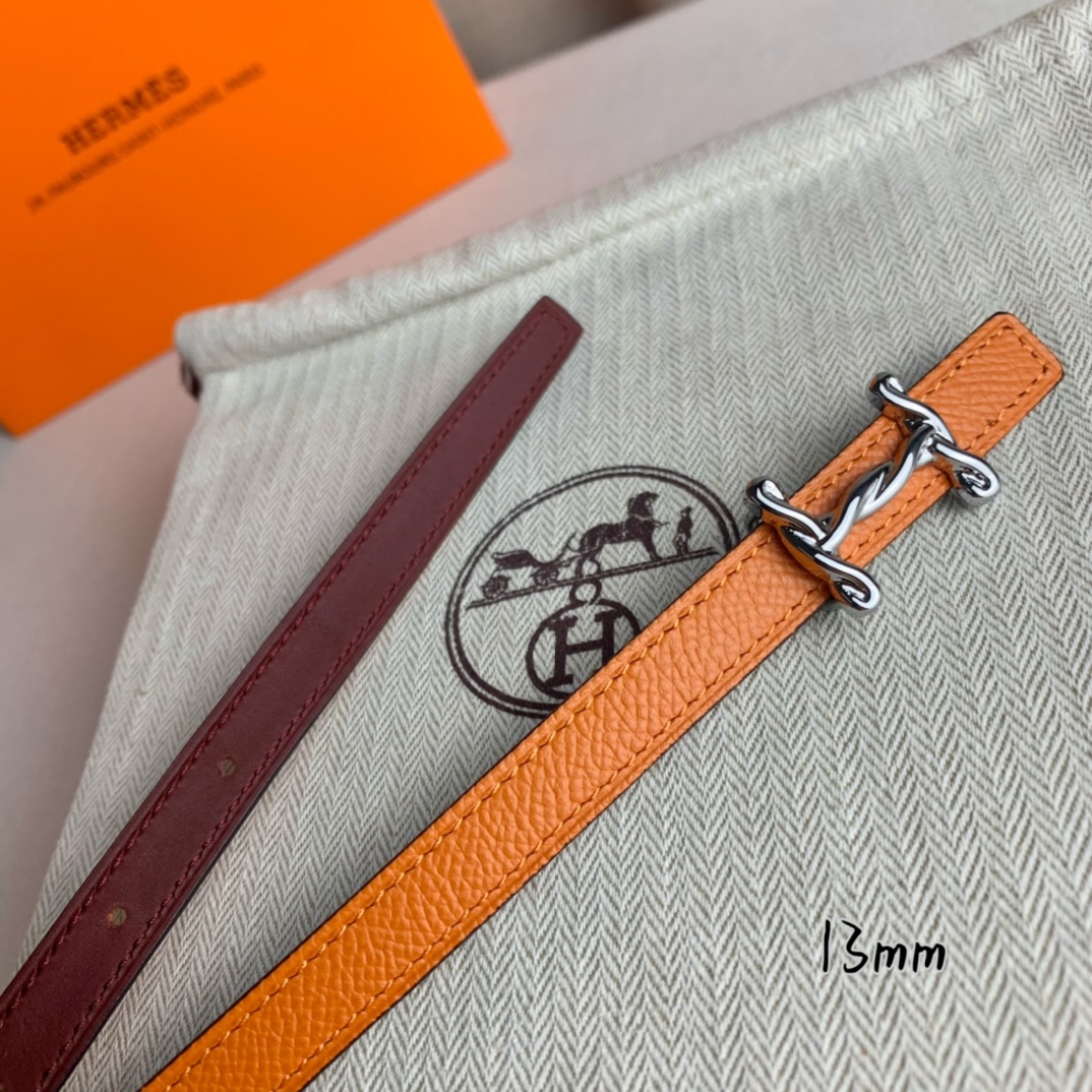 Hermès Belt Epsom leather 13mm reversible belt with gold-tone horsebit buckle Reversible strap